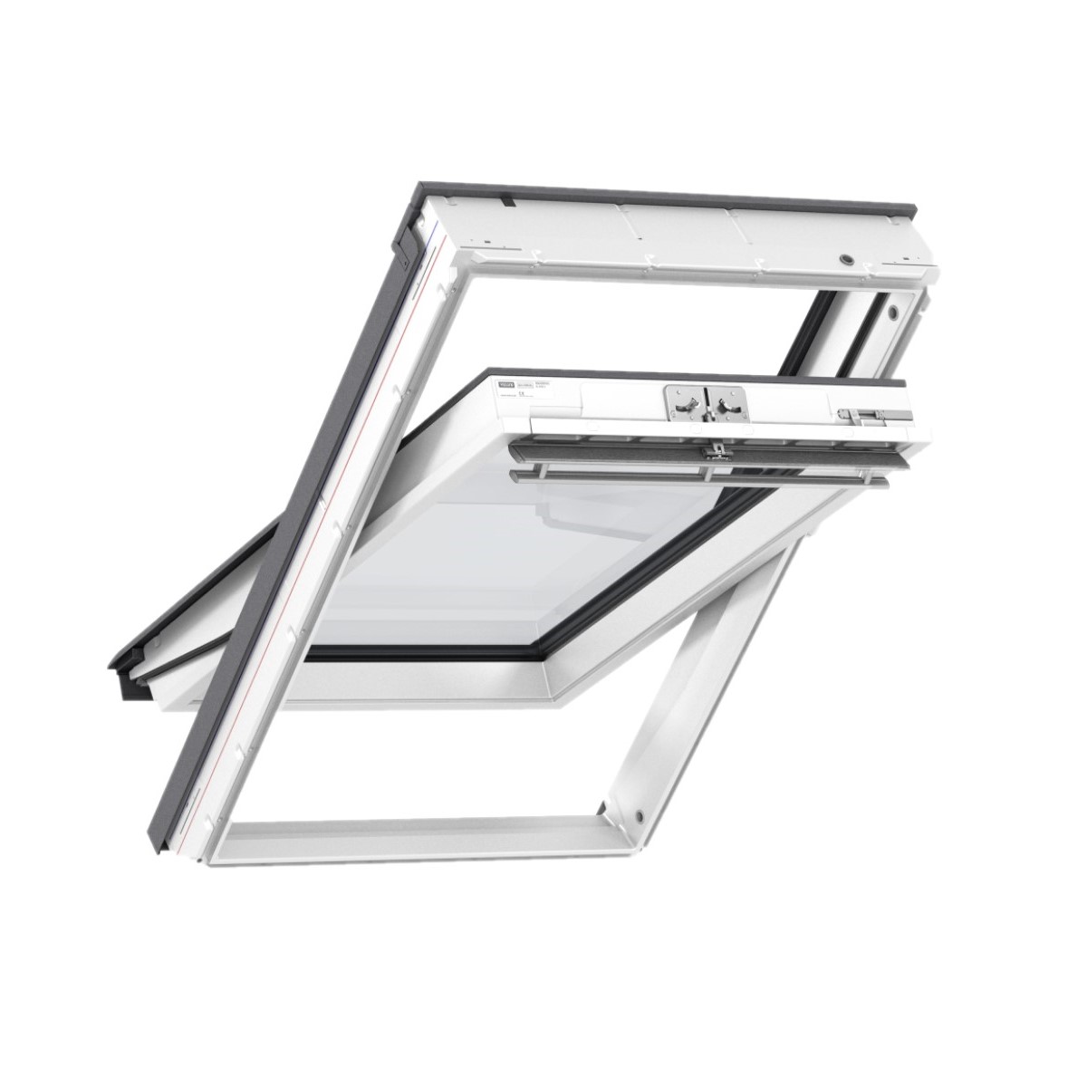 Velux Standart jumta logs ar rokturi vērtnes augšā, 61 divkameras stikla pakete 66x118cm Balts GLU FK06 0061